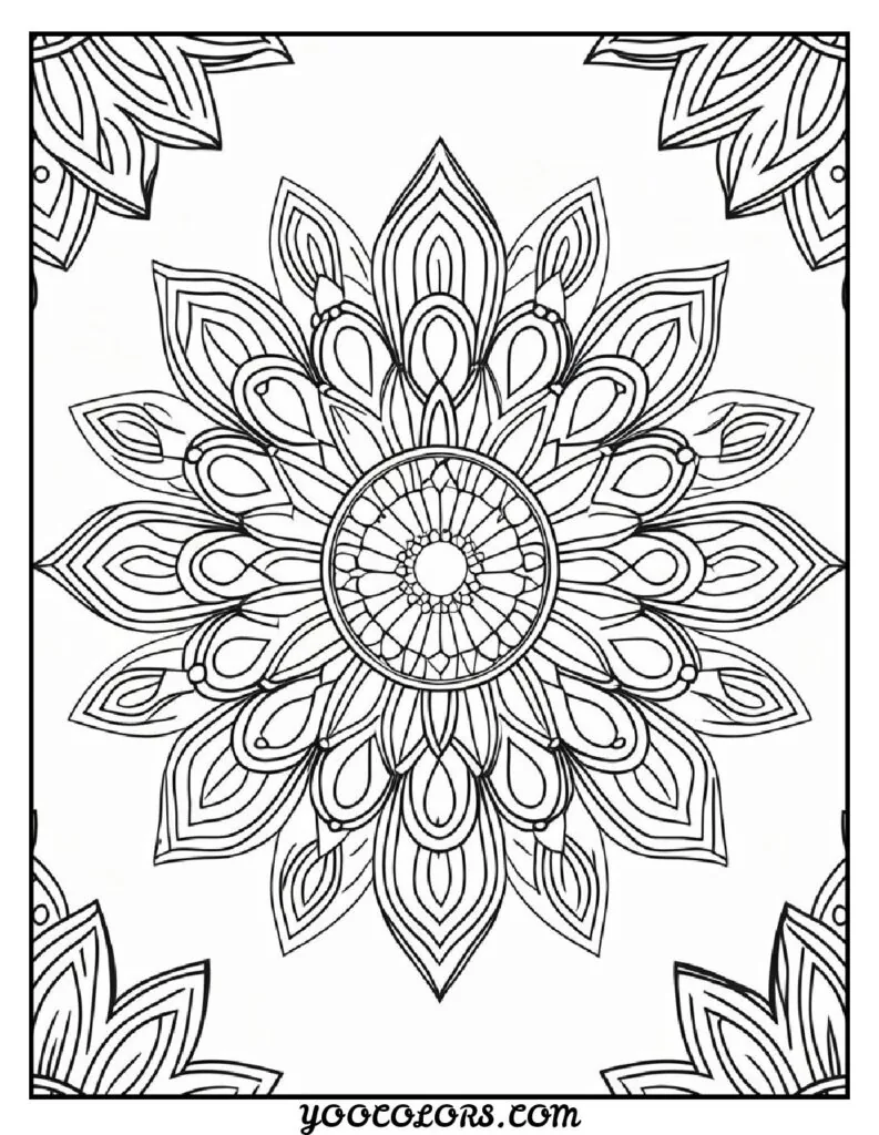 Free Printable Mandala Coloring Pages: 26 Intricate Designs Blending Art, and Spirituality 13 Mandala flowers coloring pages kids mandala sheets pdf