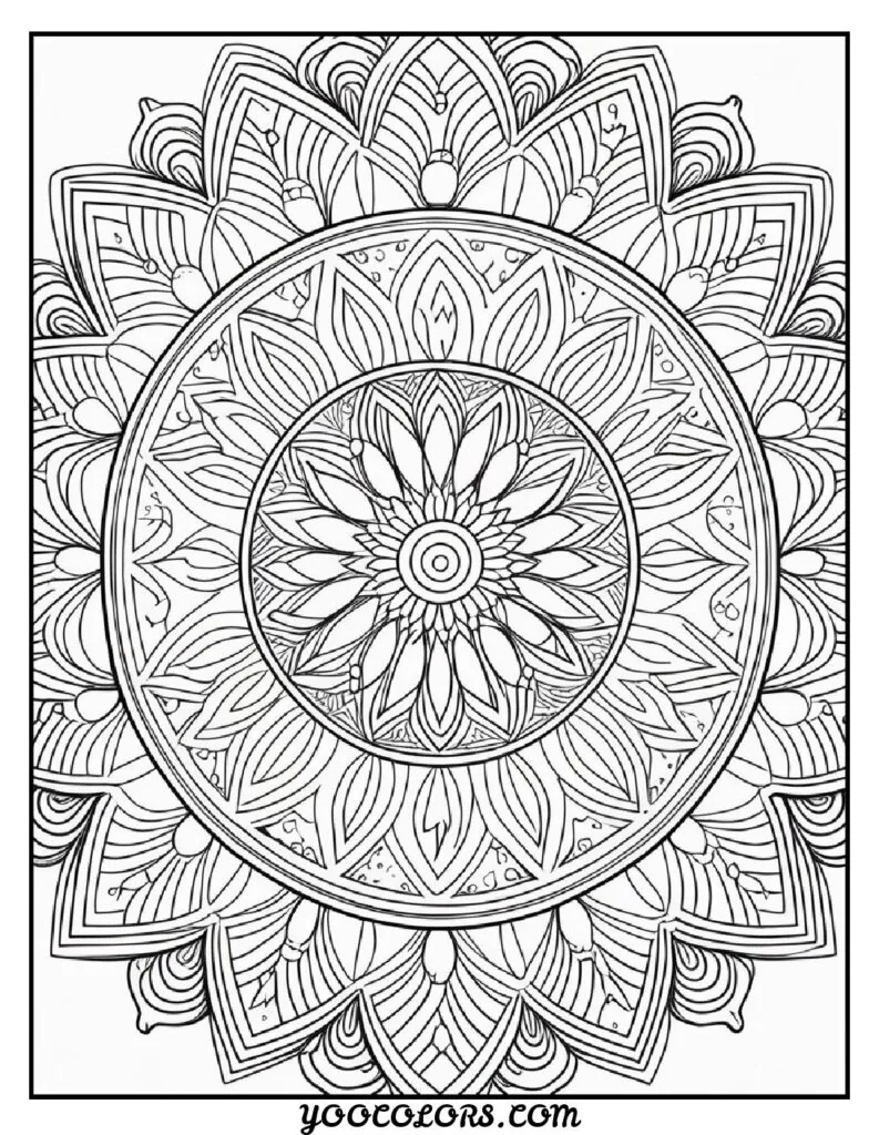 Free Printable Mandala Coloring Pages: 26 Intricate Designs Blending Art, and Spirituality 11 Mandala flowers coloring pages meditative mandala coloring sheet pdf