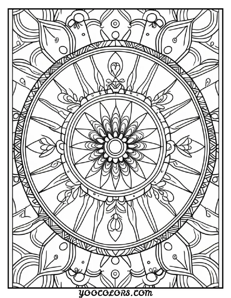 Free Printable Mandala Coloring Pages: 26 Intricate Designs Blending Art, and Spirituality 14 Mandala flowers coloring pages symmetrical mandala sheet pdf