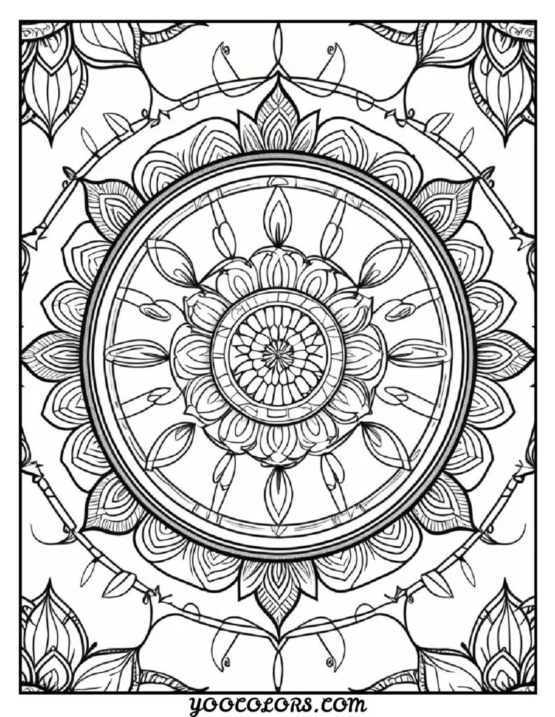 Free Printable Mandala Coloring Pages: 26 Intricate Designs Blending Art, and Spirituality 5 Mandala flowers coloring pages tibetan mandala design pdf
