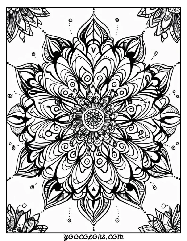 Free Printable Mandala Coloring Pages: 26 Intricate Designs Blending Art, and Spirituality 9 Mandala flowers coloring pages zentangle mandala coloring design pdf