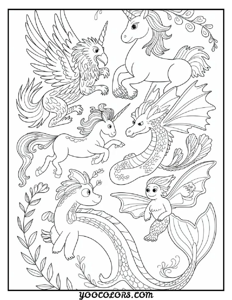 Adult Coloring Page Ideas: 60 Best Designs for Relaxation and Creativity 48 adult coloring pages Fantasy creatures and mythical beasts 4 pdf