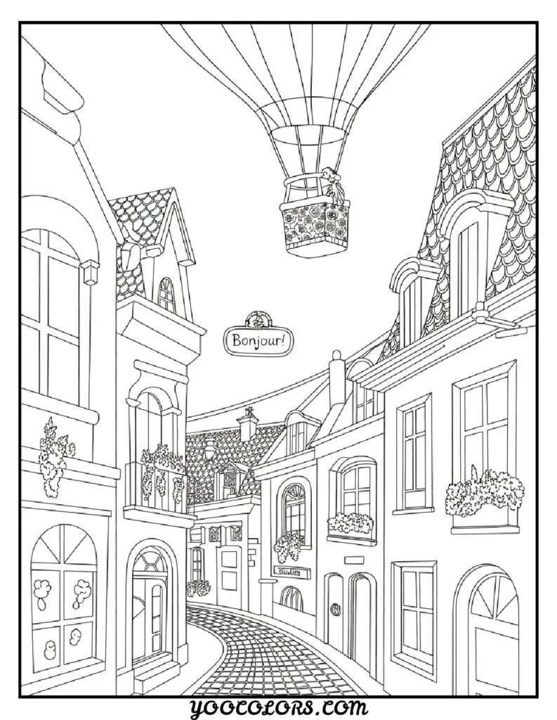 Adult Coloring Page Ideas: 60 Best Designs for Relaxation and Creativity 33 adult coloring pages TRAVEL INSPIRES SCENERY PAGES 31 pdf