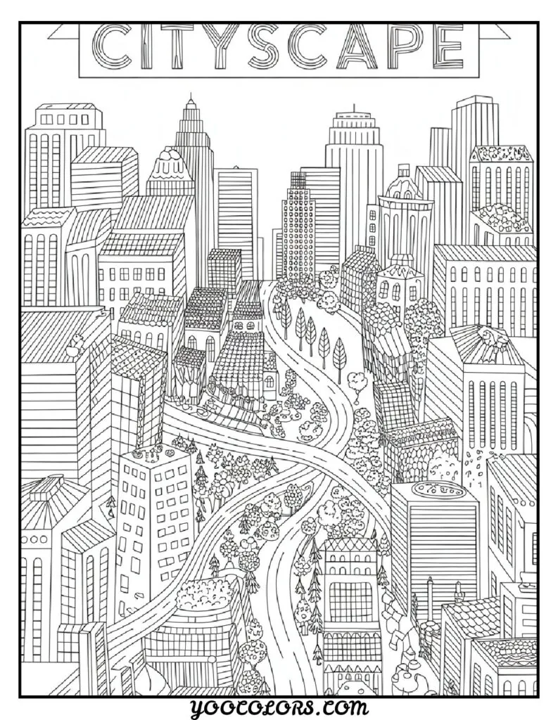 Adult Coloring Page Ideas: 60 Best Designs for Relaxation and Creativity 61 adult coloring pages complex city space pattern 3 pdf