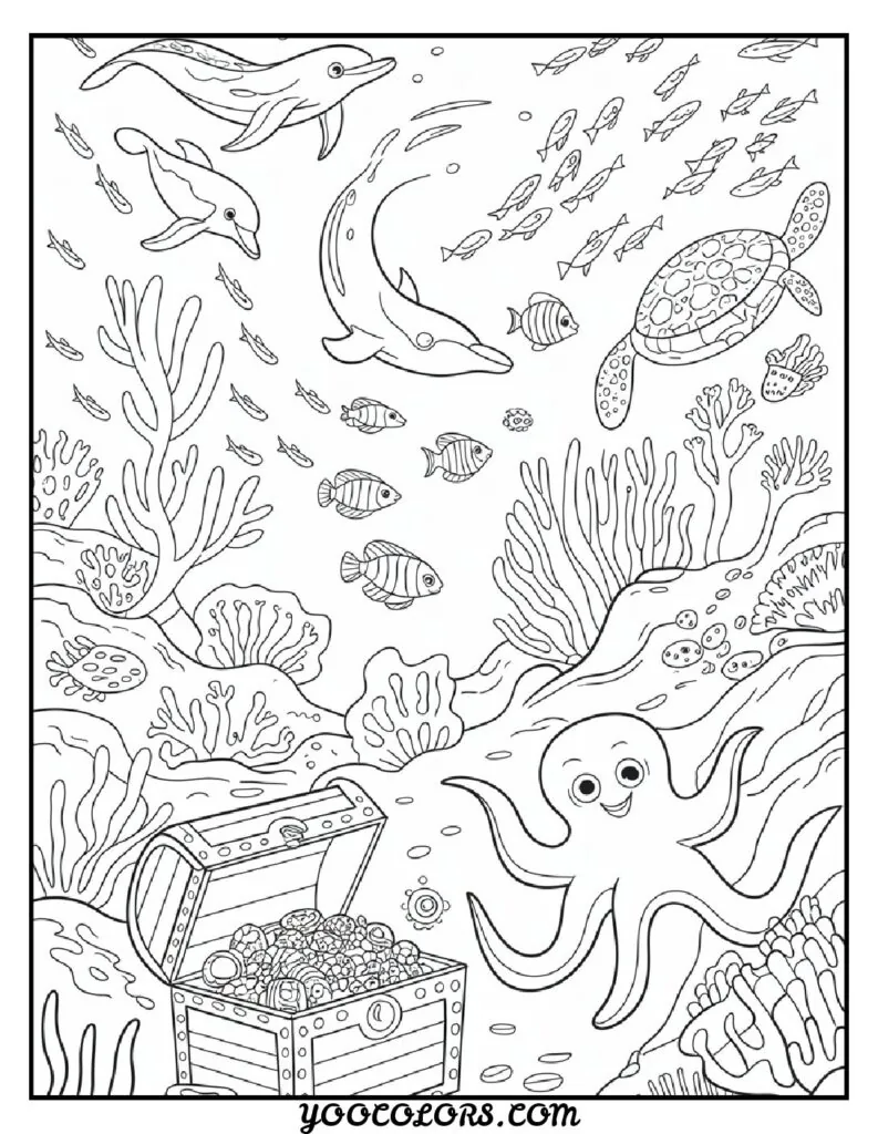 Adult Coloring Page Ideas: 60 Best Designs for Relaxation and Creativity 44 adult coloring pages under water life 4 pdf