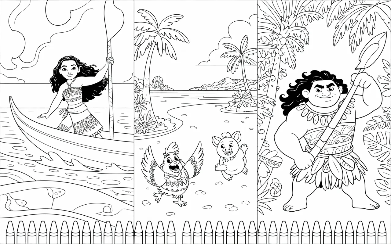 moana coloring pages