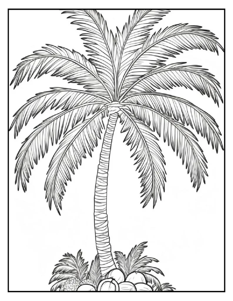 50 Fun And Easy, Free Printable Simple Summer Coloring Pages 19 summer coloring pages Palm Tree 1 pdf