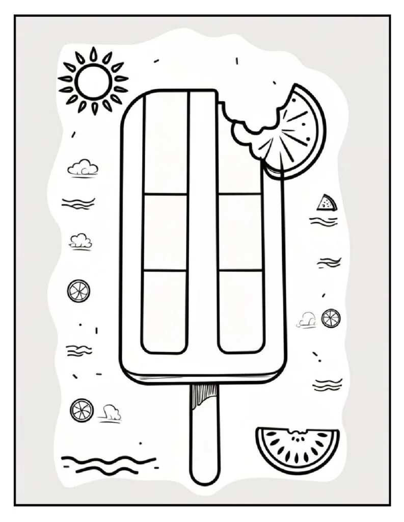 50 Fun And Easy, Free Printable Simple Summer Coloring Pages 29 summer coloring pages Popsicle 2 pdf