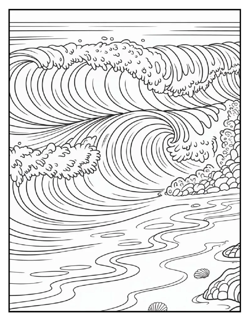 50 Fun And Easy, Free Printable Simple Summer Coloring Pages 47 summer coloring pages ocean waves pdf 1