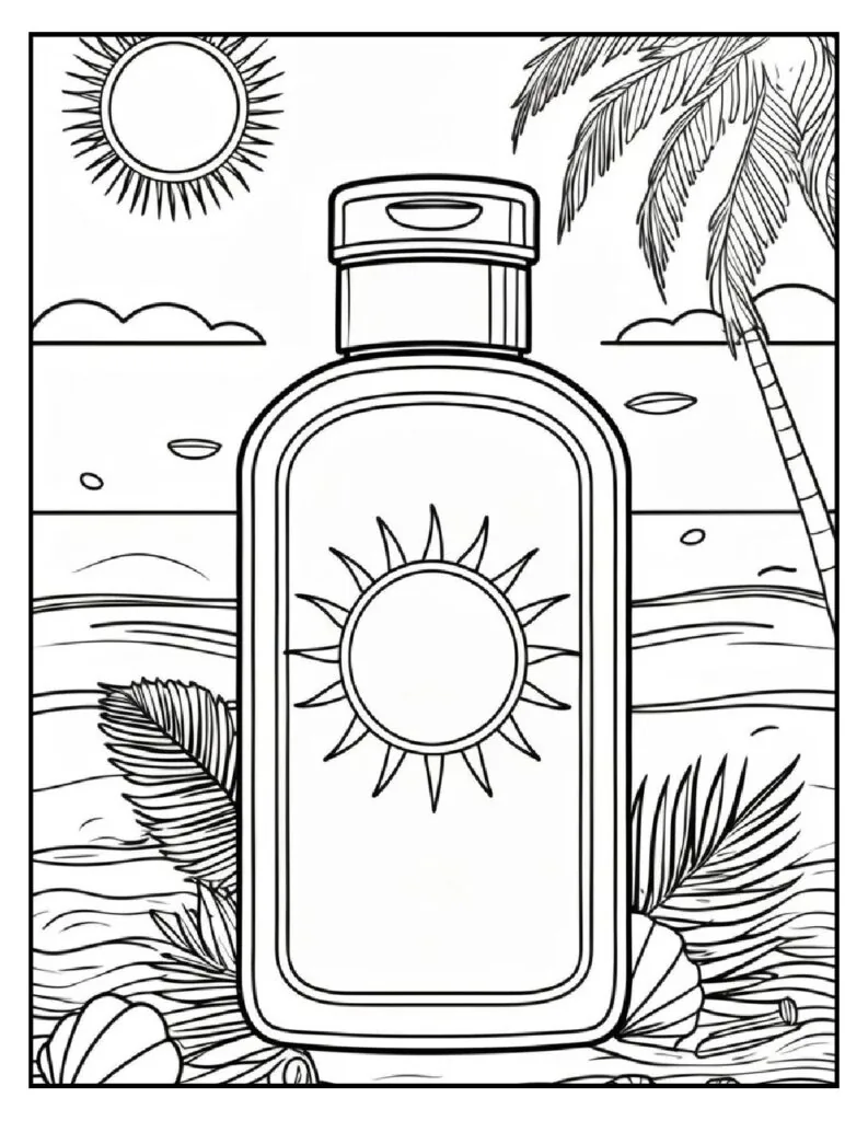 50 Fun And Easy, Free Printable Simple Summer Coloring Pages 20 summer coloring pages sunblock bottle pdf