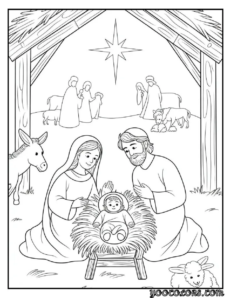 Christian Coloring Pages for Kids: 20 Inspirational Designs to Inspire Faith 18 C Christmas Nativity Coloring Sheethristian cioloring pages for kids pdf