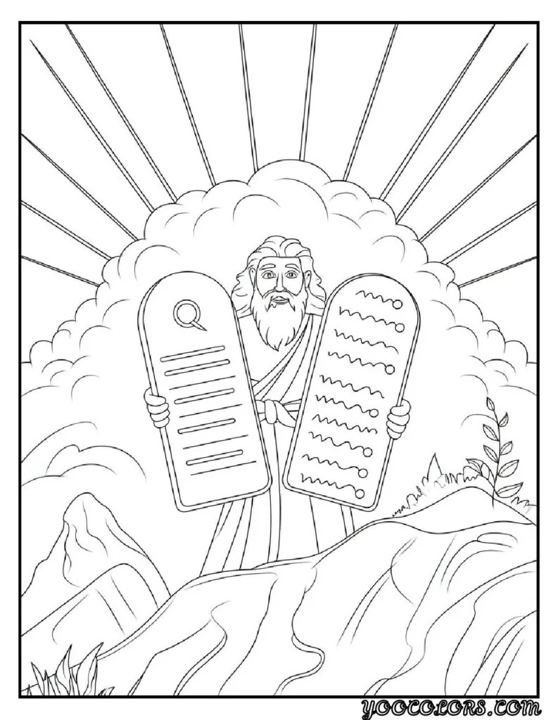 Christian Coloring Pages for Kids: 20 Inspirational Designs to Inspire Faith 14 Ch The Ten Commandments Illustrationristian cioloring pages for kids pdf
