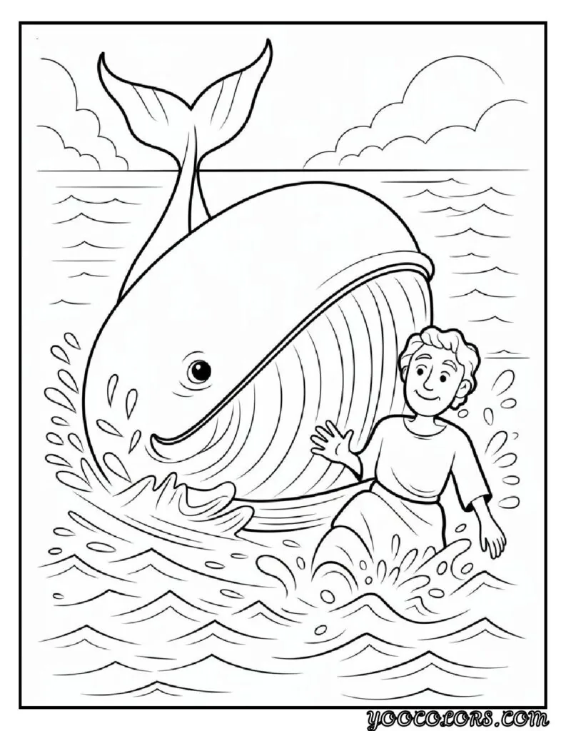 Christian Coloring Pages for Kids: 20 Inspirational Designs to Inspire Faith 9 Christian cioloring pages for kids Jonah and the Whale Drawing pdf