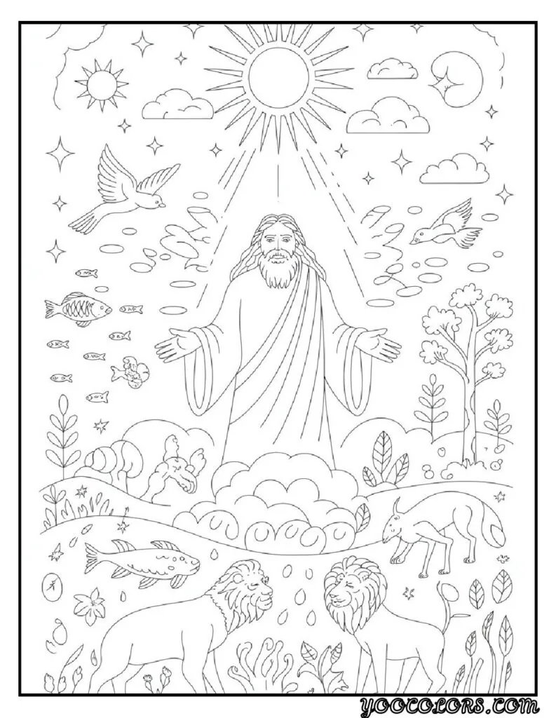 Christian Coloring Pages for Kids: 20 Inspirational Designs to Inspire Faith 8 Christian cioloring pages for kids The Creation Story Coloring Sheet pdf