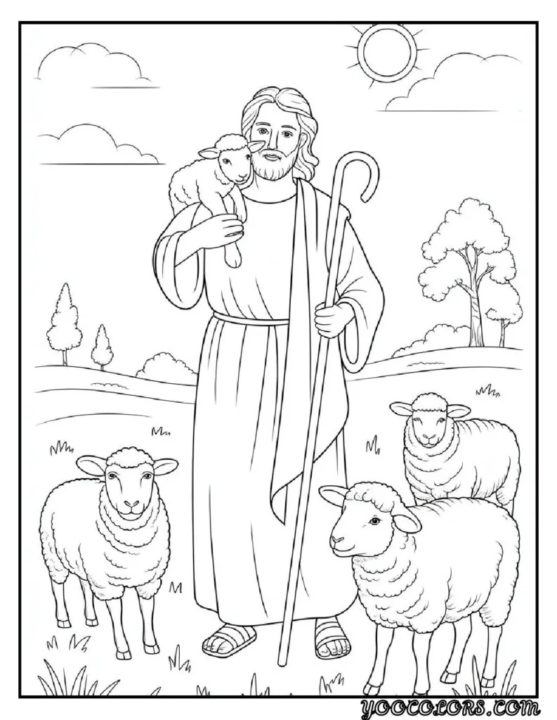 Christian Coloring Pages for Kids: 20 Inspirational Designs to Inspire Faith 16 Christian cioloring pages for kids The Good Shepherd Coloring Page pdf