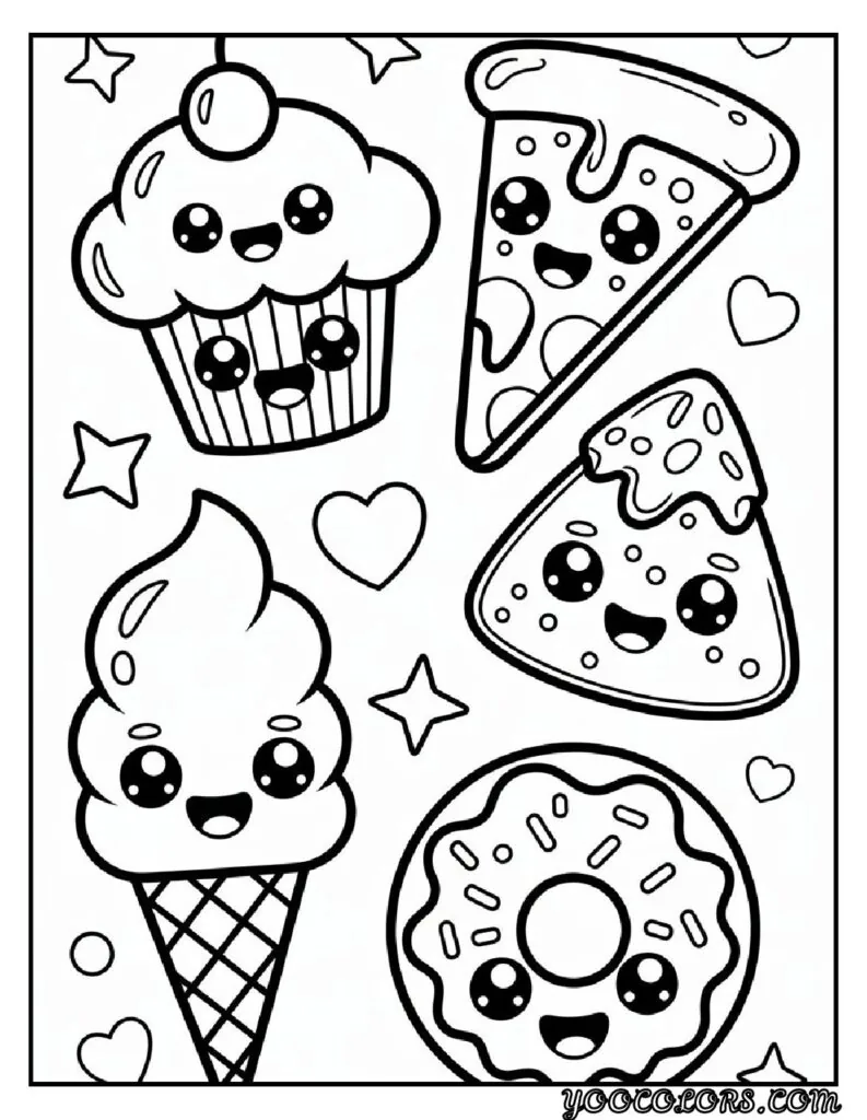 Coloring Pages Cute Ideas for Kids: 21 Engaging Designs to Inspire Creativity 3 Coloring Pages cute Kawaii Food Coloring Sheets pdf
