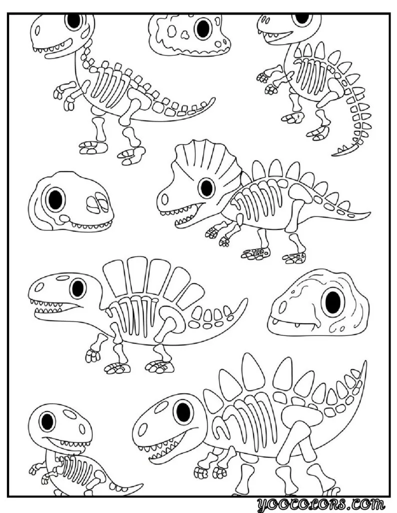 Cute Dinosaur Coloring Pages for Kids: 20 Fun and Easy Designs 15 Cute Dinosaur Coloring Pages Cartoon dinosaur fossils pdf
