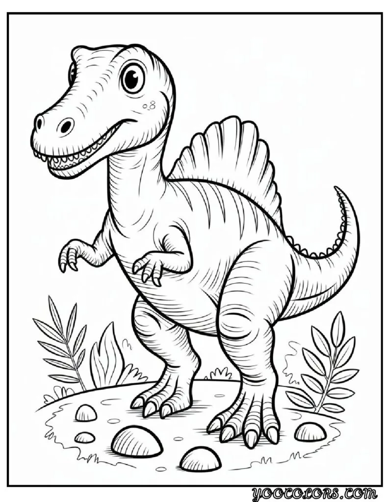 Cute Dinosaur Coloring Pages for Kids: 20 Fun and Easy Designs 13 Cute Dinosaur Coloring Pages Friendly Spinosaurus pdf