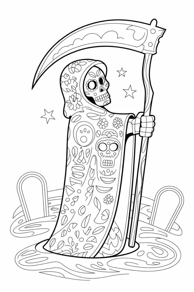 Grim Reaper Coloring Pages: Free, Scary, and Creative Printables 2 grim reaper coloring pages