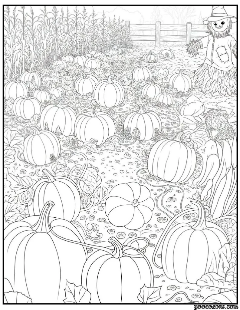 Halloween Coloring Pages Printable Featuring Classic Icons and Spooky Fun for All Ages 3 Halloween coloring pages printable Pumpkin patch scene coloring sheet pdf