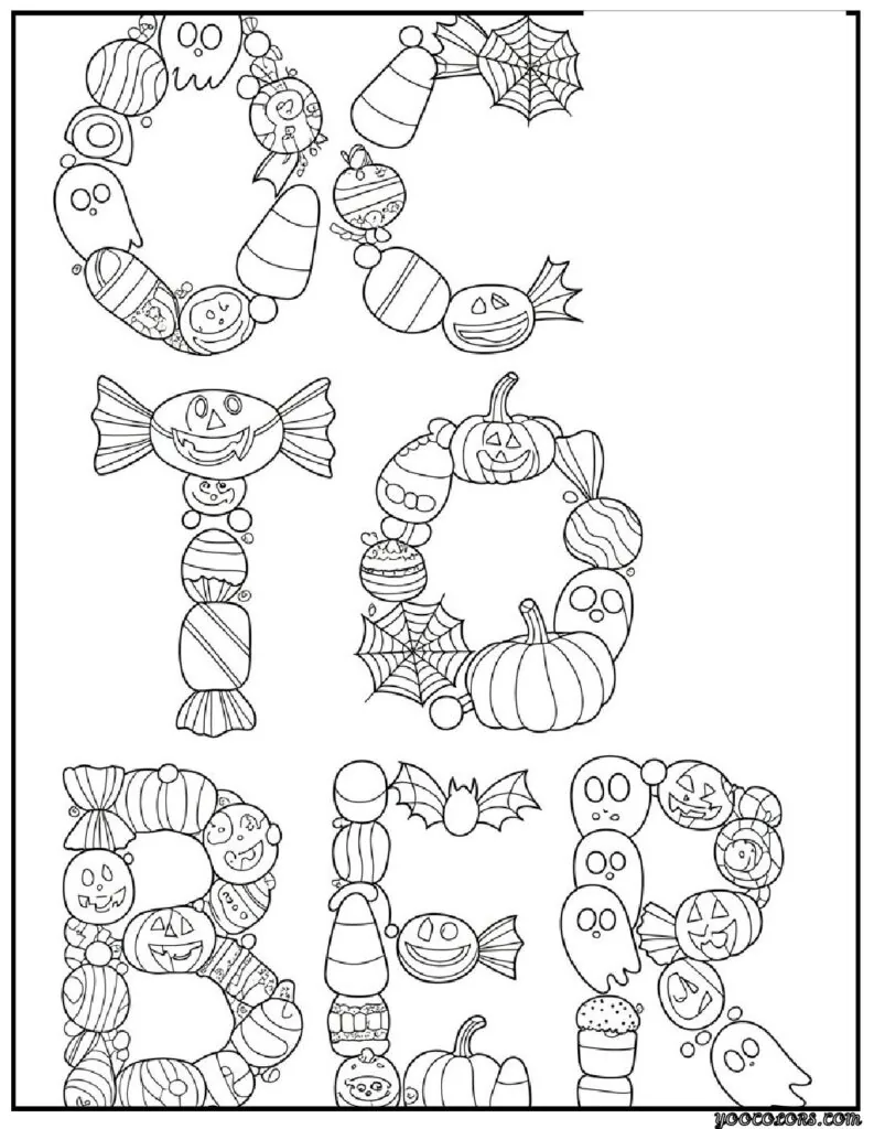 Printable October Coloring Pages For Adults Featuring 12 Unique Designs 9 October Coloring Pages 7 pdf