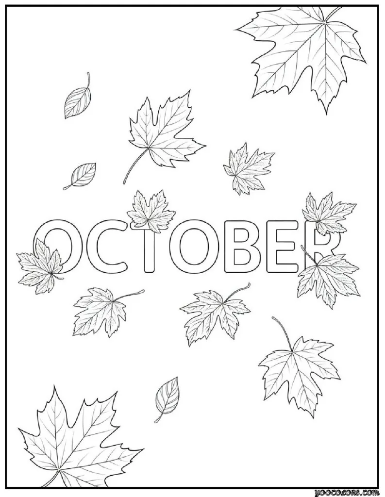 Printable October Coloring Pages For Adults Featuring 12 Unique Designs 12 October Coloring Pages 8 pdf