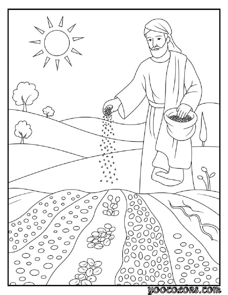 Christian Coloring Pages for Kids: 20 Inspirational Designs to Inspire Faith 24 The Lords Prayer Coloring PageChristian cioloring pages for kids Parable of the Sower Scene pdf
