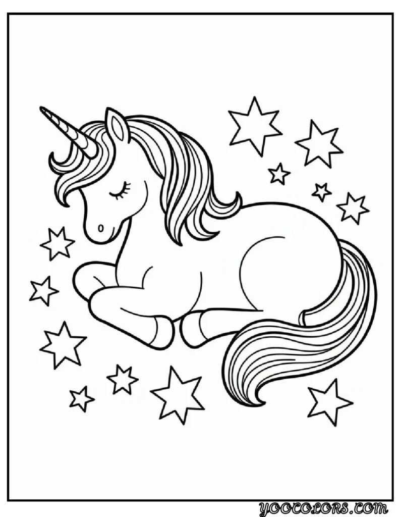 Unicorn Coloring Pages: Top 20 Creative Designs for All Ages 3 Unicorn Coloring Pages Sleeping Unicorn with Stars 2 pdf
