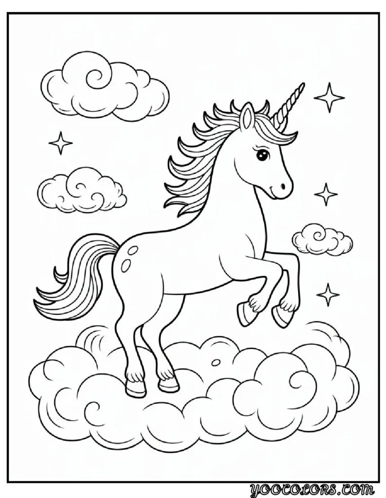Unicorn Coloring Pages: Top 20 Creative Designs for All Ages 7 Unicorn Coloring Pages Unicorn Dancing on Clouds pdf