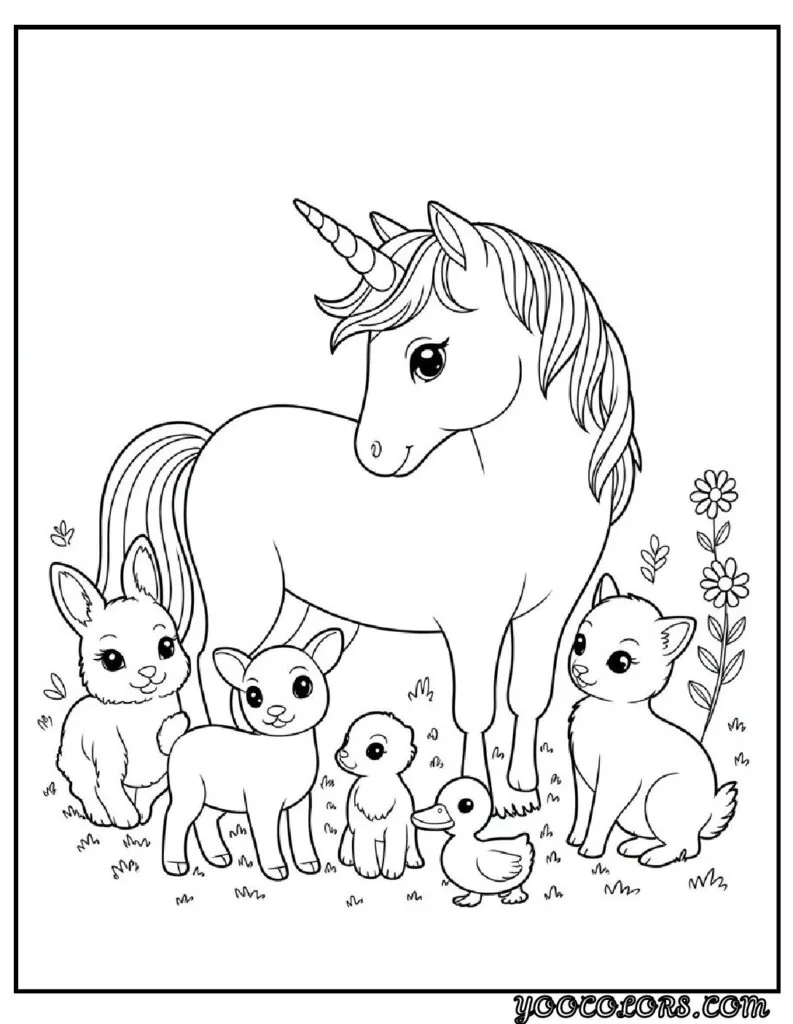Unicorn Coloring Pages: Top 20 Creative Designs for All Ages 14 Unicorn Coloring Pages Unicorn and Baby Animals pdf
