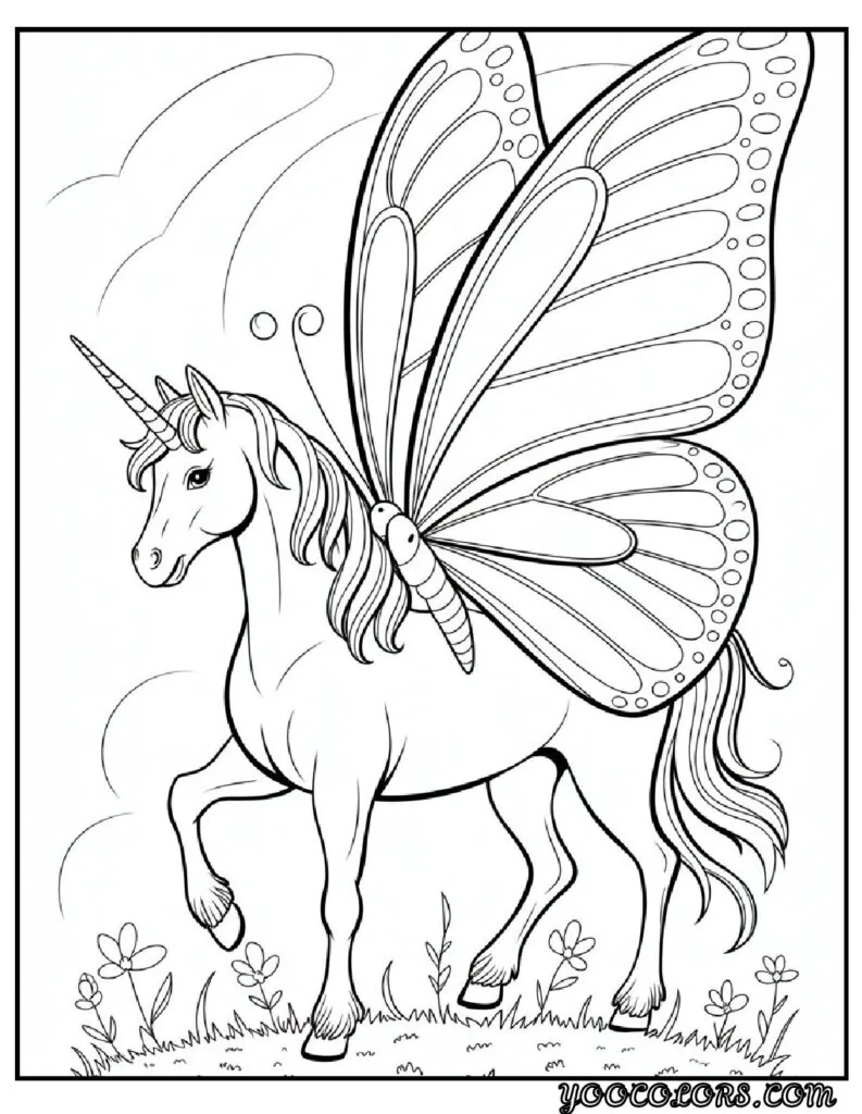 Unicorn Coloring Pages: Top 20 Creative Designs for All Ages 13 Unicorn Coloring Pages Unicorn with Butterfly Wings pdf