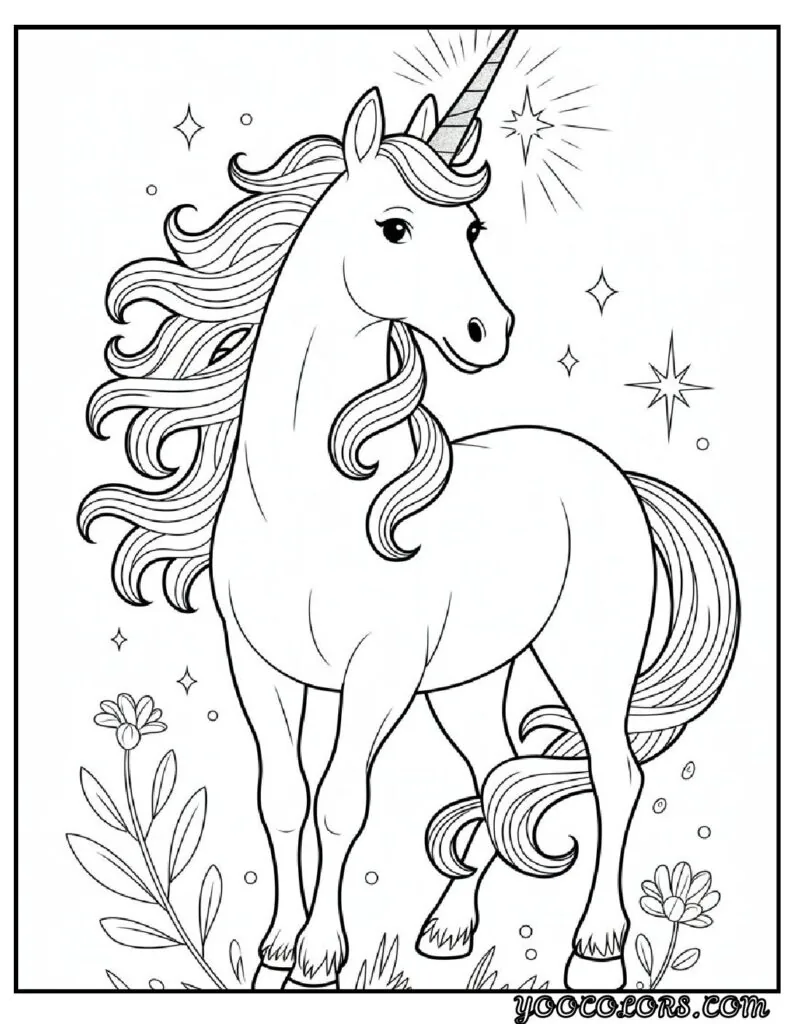 Unicorn Coloring Pages: Top 20 Creative Designs for All Ages 9 Unicorn Coloring Pages Unicorn with Sparkling Horn pdf