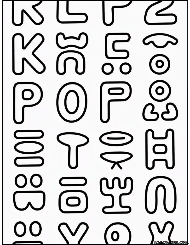 Egyptian Coloring Pages, Free Printable Art & History 10 egyptian coloring pages Hieroglyph Alphabet.png pdf