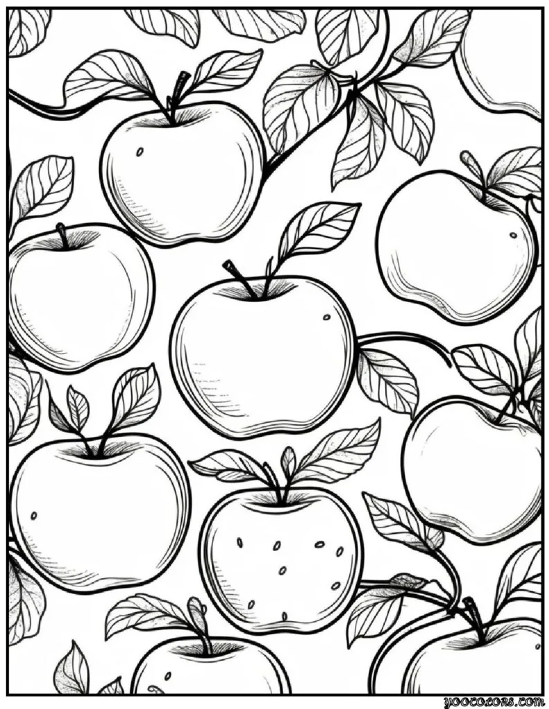Fall Coloring Pages for Adults 19 Creative Designs to Inspire Relaxation 16 fall coloring pages for adults Crisp apples with leaf accents pdf