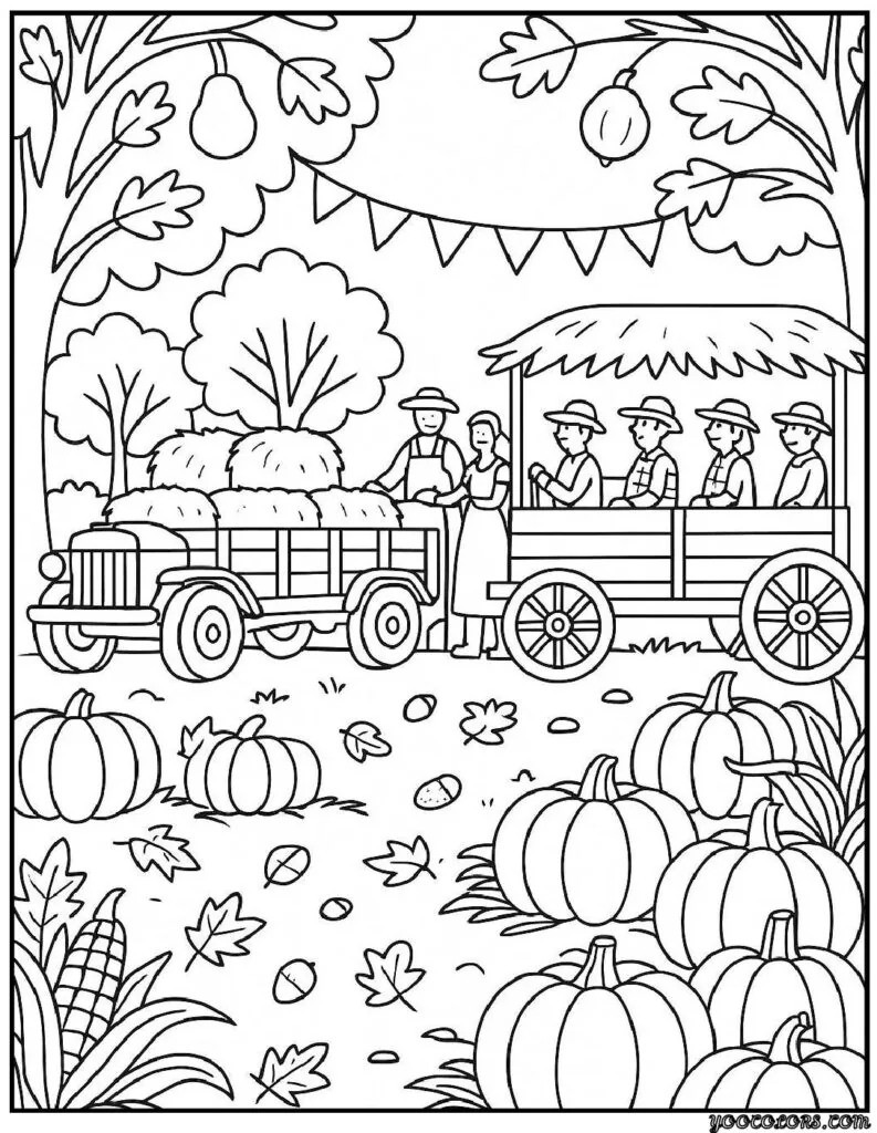 Fall Coloring Pages for Adults 19 Creative Designs to Inspire Relaxation 20 fall coloring pages for adults Harvest festivals with hayrides and pumpkins pdf