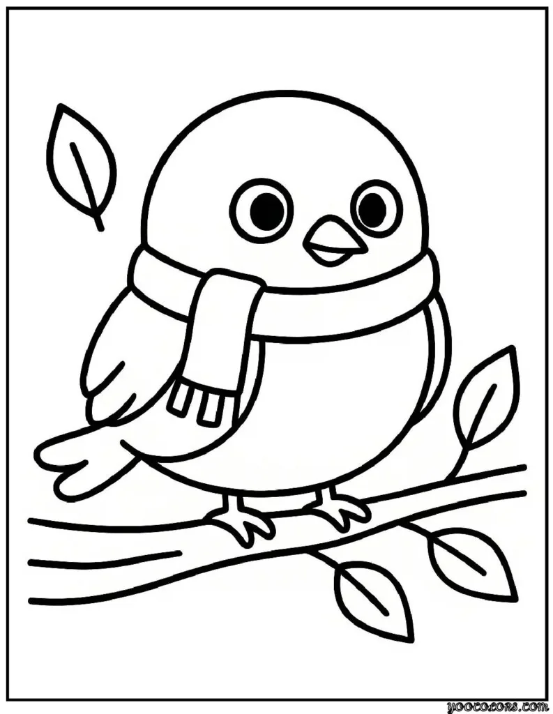 34 Fall Coloring Pages for Kids: Fun, Free & Creative Autumn Printables 31 fall coloring pages for kids bird with scarf pdf