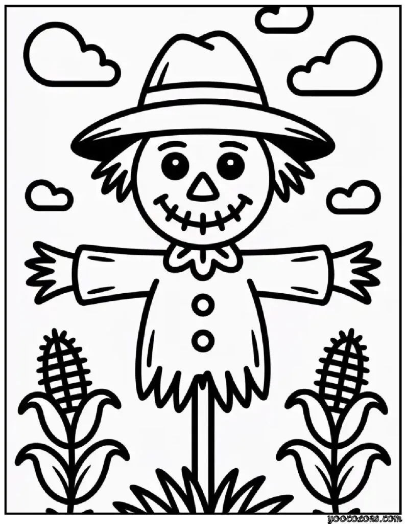 34 Fall Coloring Pages for Kids: Fun, Free & Creative Autumn Printables 27 fall coloring pages for kids happy scare crow 1 pdf
