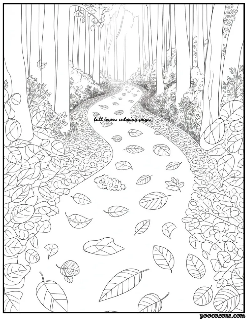 Fall Leaves Coloring Pages 12 fall leaves coloring pages Forest path covered in leaves.png pdf
