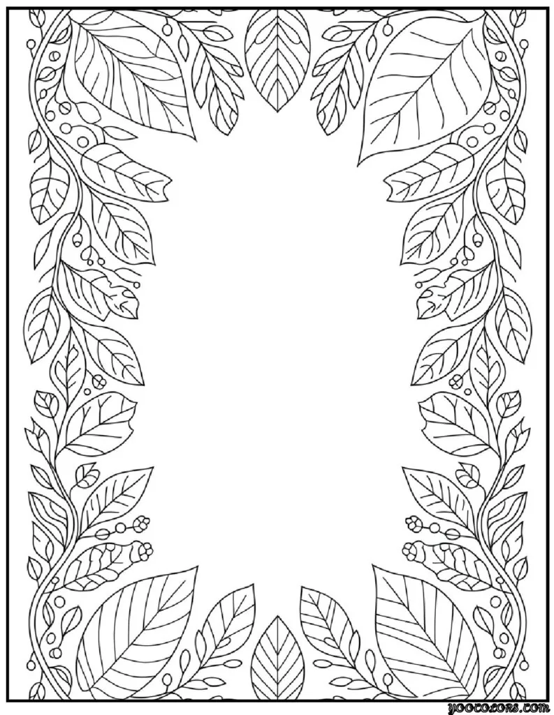 Fall Leaves Coloring Pages 20 fall leaves coloring pages Leaf border and frame design 2.png pdf