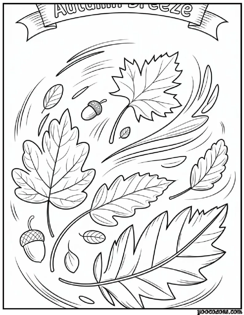 Fall Leaves Coloring Pages 8 fall leaves coloring pages Leaves blowing in the wind pdf