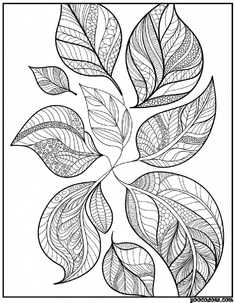 Fall Leaves Coloring Pages 14 fall leaves coloring pages Zentangle inspired autumn leaves 2.png pdf