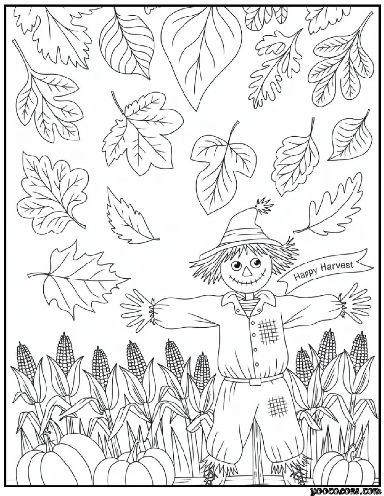 Fall Leaves Coloring Pages 30 fall leaves coloring pages leaves from scarecrow background pdf