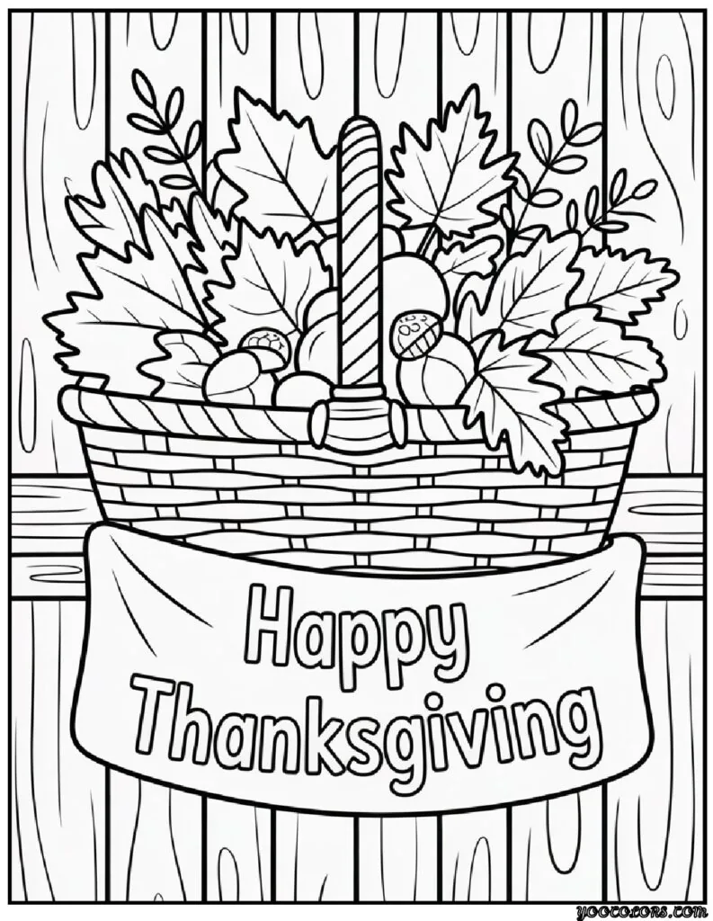 Fall Leaves Coloring Pages 22 fall leaves coloring pages thanksgiving basket filled with fall leaves 2.png pdf