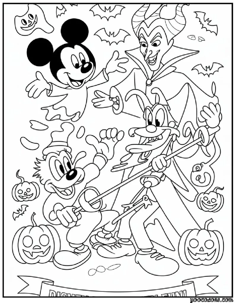 Halloween Coloring Pages Disney Featuring 20 Fun and Spooky Characters 17 halloween coloring pages disney Villains and Heroes Halloween Mashup pdf