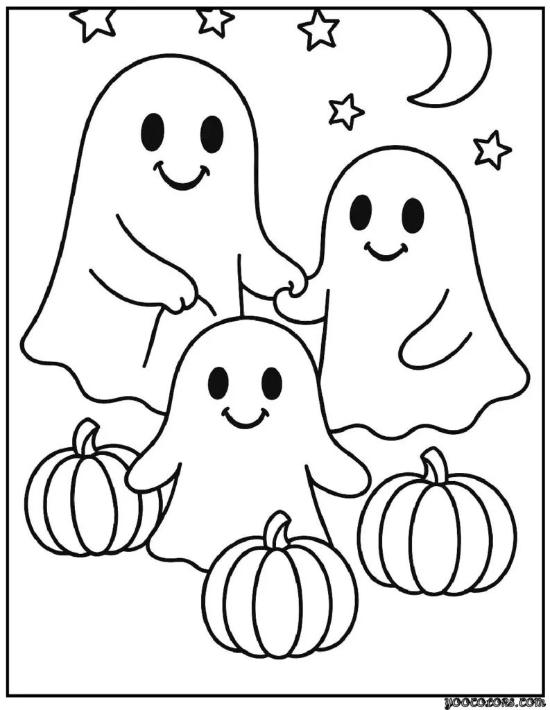 Halloween Coloring Pages Ghost: Free Printables for Kids & Adults 4 halloween coloring pages ghost Pumpkin Patch Ghost pdf