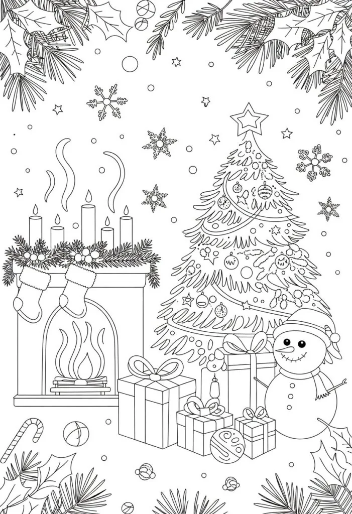 Merry Christmas Coloring Pages for Kids and Adults: 18 Fun Designs to Download 2 merry christmas coloring pages