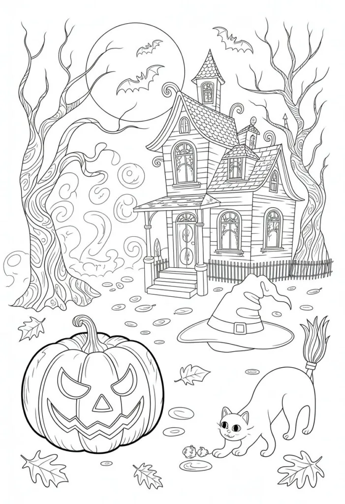 Halloween Coloring Pages Printable Featuring Classic Icons and Spooky Fun for All Ages 2 halloween coloring pages printable
