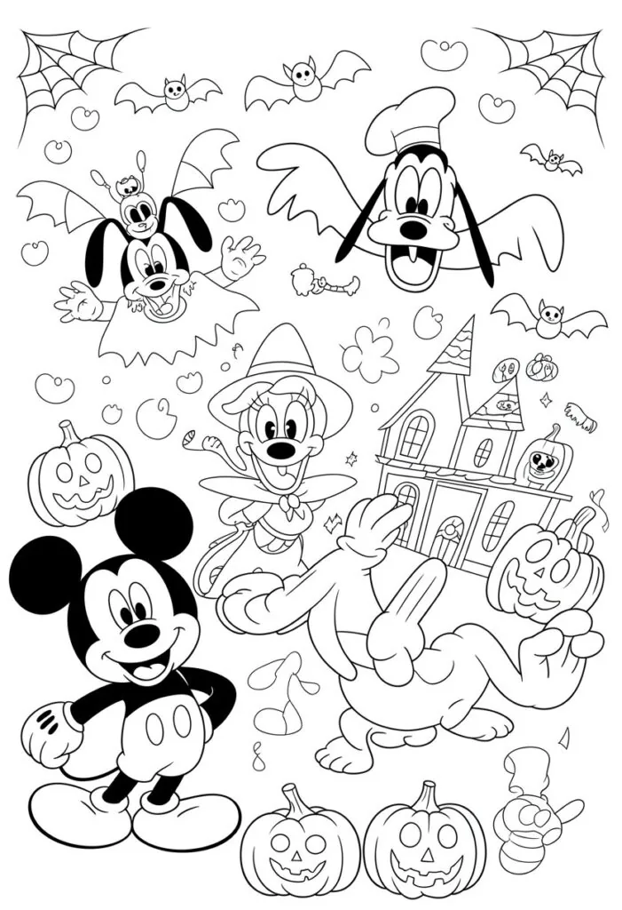 Halloween Coloring Pages Disney Featuring 20 Fun and Spooky Characters 2 Halloween Coloring Pages Disney