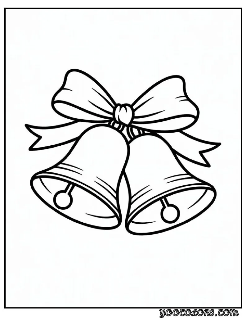 Merry Christmas Coloring Pages for Kids and Adults: 18 Fun Designs to Download 16 merry christmas cloring pages Christmas Bells with Ribbon pdf