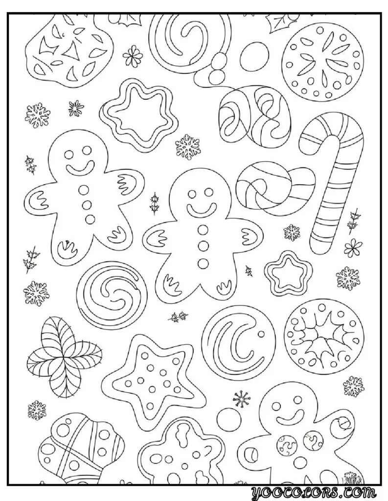 Merry Christmas Coloring Pages for Kids and Adults: 18 Fun Designs to Download 18 merry christmas cloring pages Festive Cookies and Treats pdf